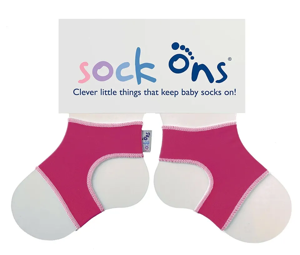 Sock Ons strømpeholder 0-6 mdr fuchsia pink