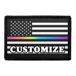 Pull Patch LGBTQ+ US Flag custom patch med tekst