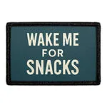 Pull Patch Wake Me For Snacks patch med velcro sjov tekst