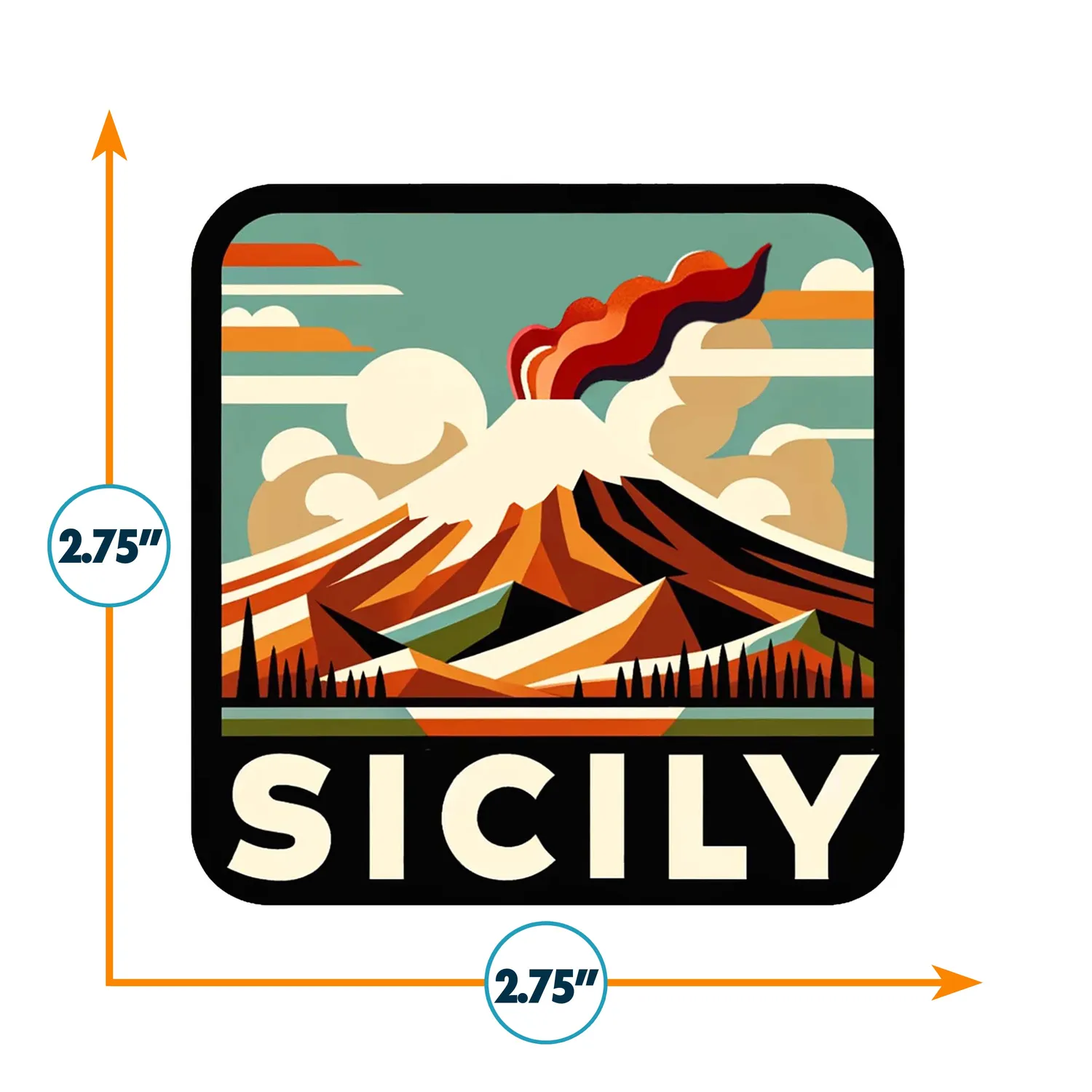 Vagabond Heart Sicily klistermærke 70x70 mm mat vinyl