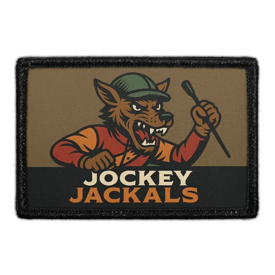 Pull Patch Jockey Jackals patch med velcro 76x51 mm humor
