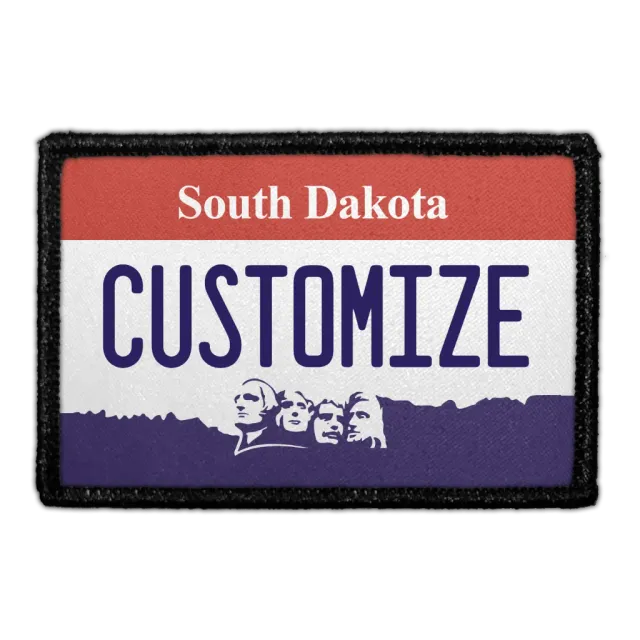 Pull Patch South Dakota License Plate patch personlig