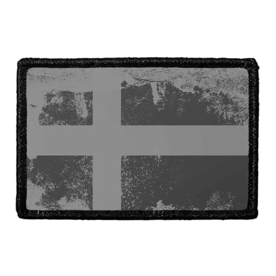 Pull Patch Sweden Flag patch sort-hvid distressed
