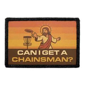 Pull Patch Chainsman patch 3x2 velcro disc golf humor
