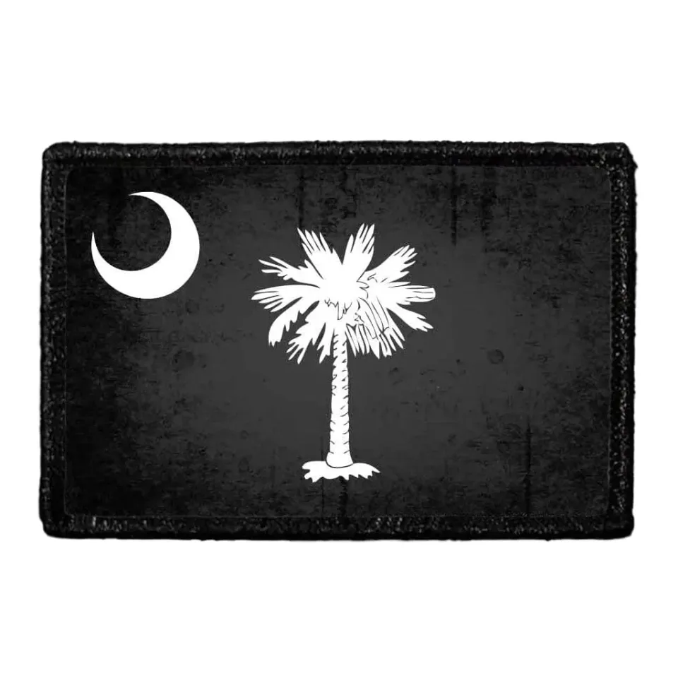 Pull Patch South Carolina State Flag patch sort hvid