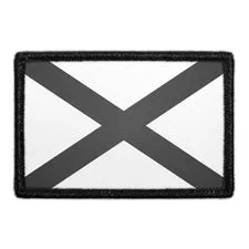 Pull Patch Alabama State Flag patch sort-hvid velcro