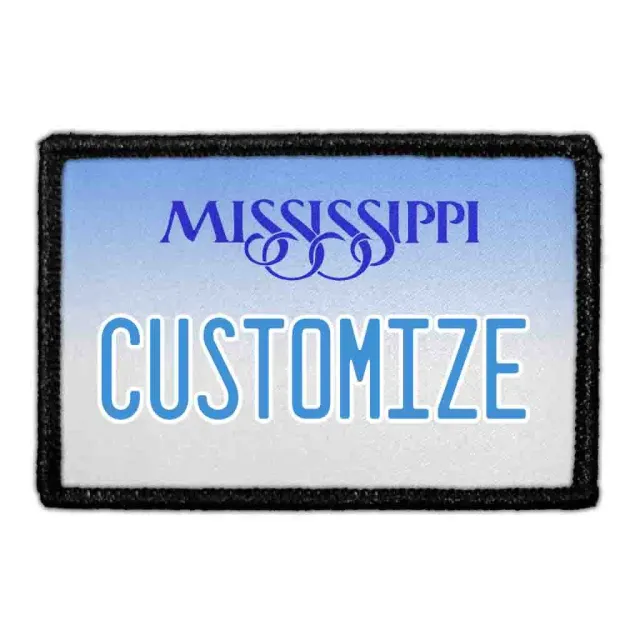 Pull Patch Mississippi License Plate patch egen tekst