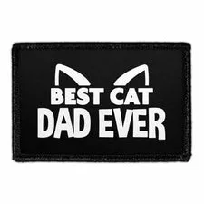 Pull Patch Best Cat Dad Ever patch med velcro