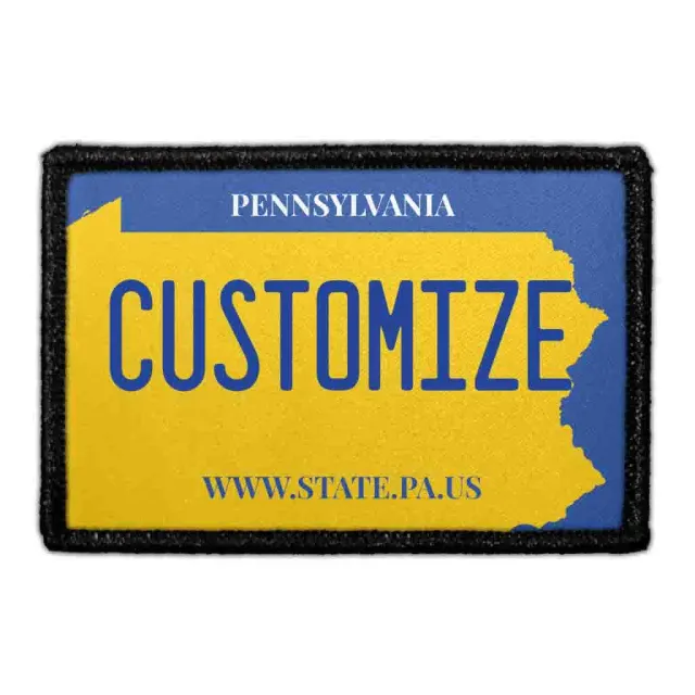 Pull Patch Pennsylvania License Plate patch med egen tekst