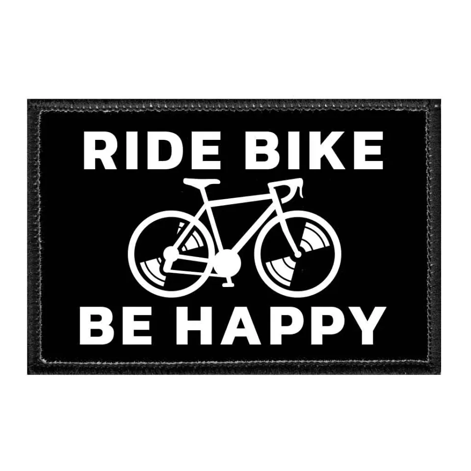 Pull Patch Ride Bike Be Happy patch velcro cykel