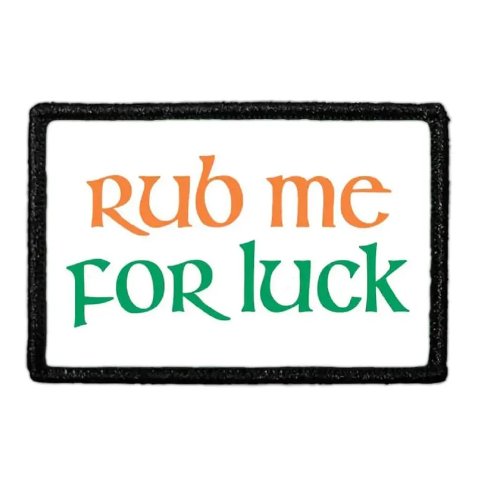 Pull Patch Rub Me For Luck Orange patch velcro