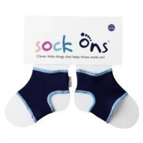 Sock Ons strømpeholder 0-6 mdr navy holder sokker fast