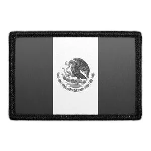 Pull Patch Mexico Flag patch sort hvid med velcro
