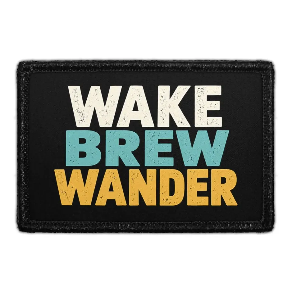 Pull Patch Wake Brew Wander kaffe patch 3x2