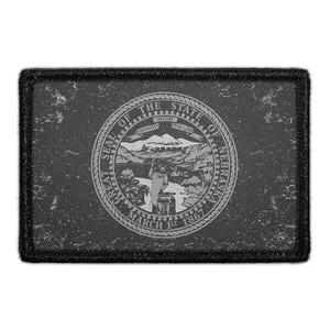Pull Patch Nebraska flag patch sort-hvid distressed velcro