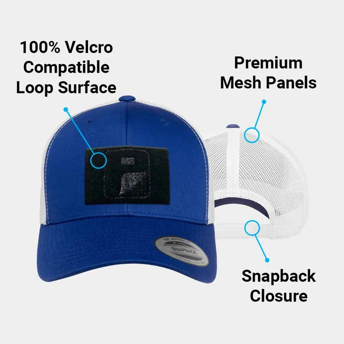 Pull Patch Trucker Curved Bill snapback kasket kongeblå/hvid