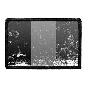 Pull Patch Belgium Flag sort hvid distressed patch