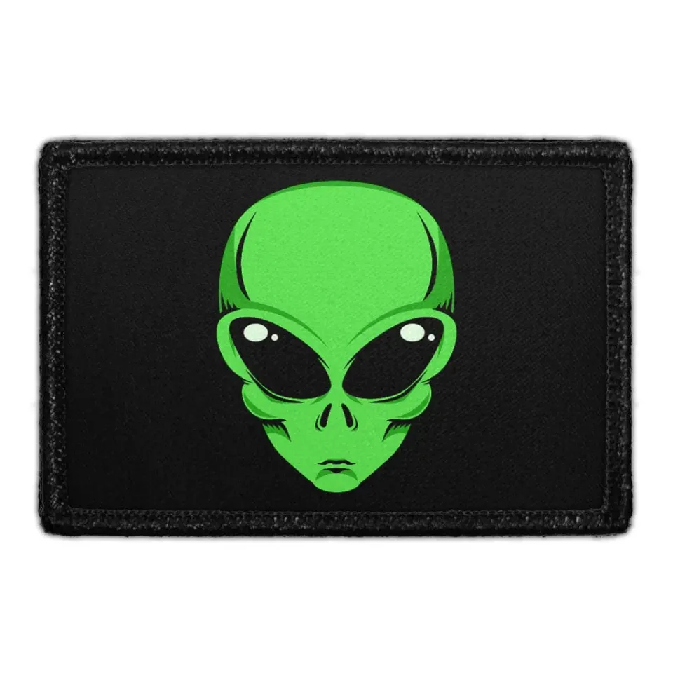 Pull Patch Alien Head patch med velcro grøn