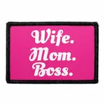 Pull Patch Wife Mom Boss patch med velcro sjov