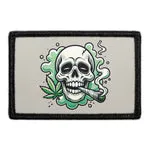 Pull Patch Marijuana Skull patch med velcro grønt kranie