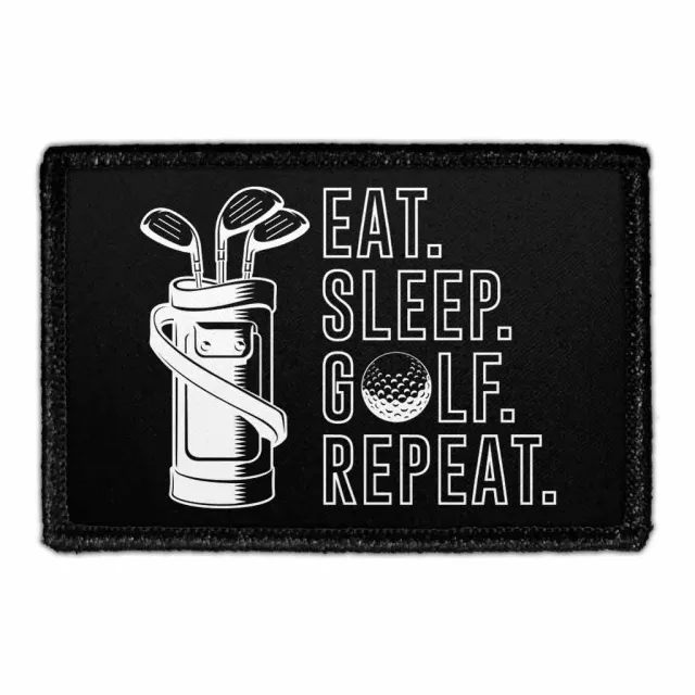 Pull Patch Eat Sleep Golf Repeat patch velcro