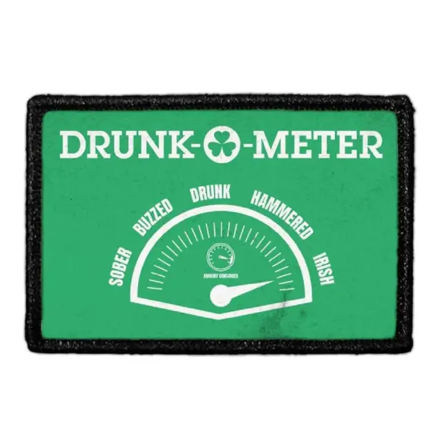 Pull Patch Drunk-O-Meter patch grøn vintage