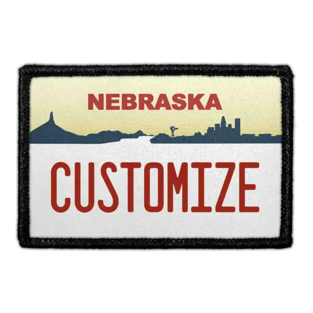Pull Patch Nebraska License Plate patch personlig