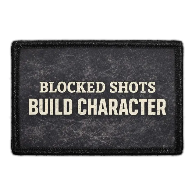 Pull Patch Blocked Shots Build Character patch hockey velcro