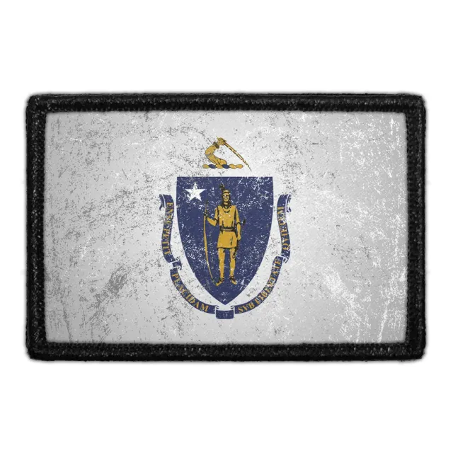 Pull Patch Massachusetts State Flag patch farvet distressed