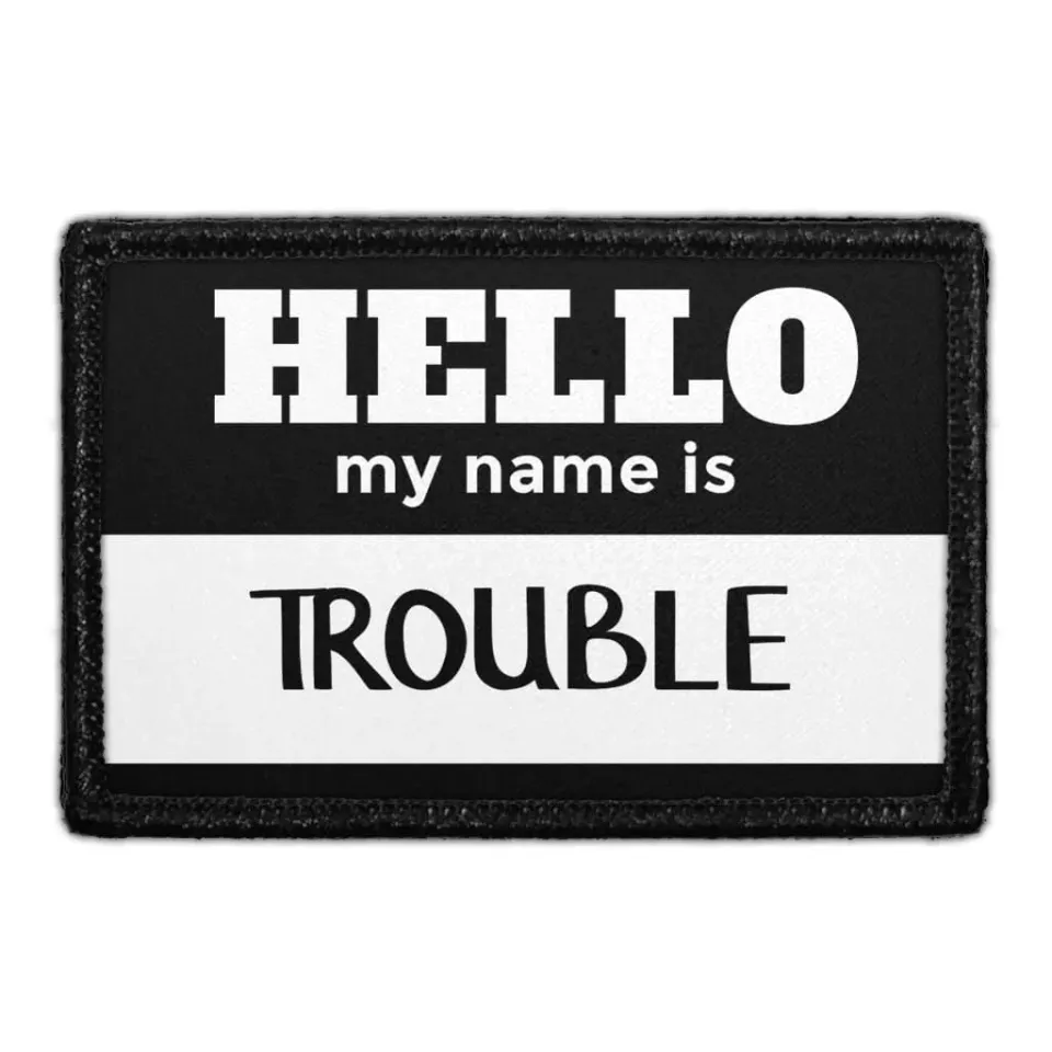 Pull Patch Hello Trouble patch velcro tekst