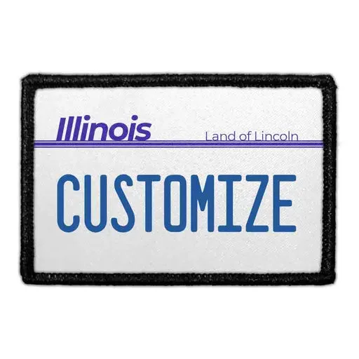 Pull Patch Illinois License Plate patch med egen tekst