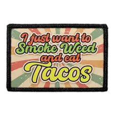 Pull Patch Smoke Weed Eat Tacos patch velcro 3x2