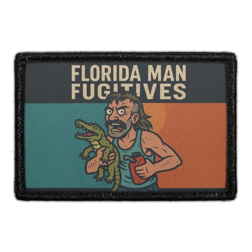 Pull Patch Florida Man Fugitives patch velcro 7,6x5 cm