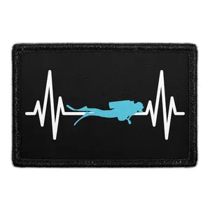 Pull Patch Scuba Diver Heartbeat patch velcro 7,6x5 cm