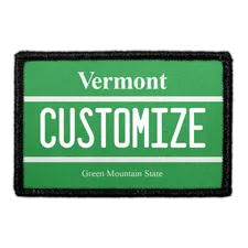 Pull Patch Vermont nummerplade patch med velcro 76 mm
