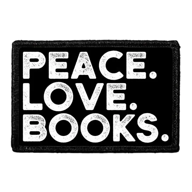 Pull Patch Peace Love Books velcropatch