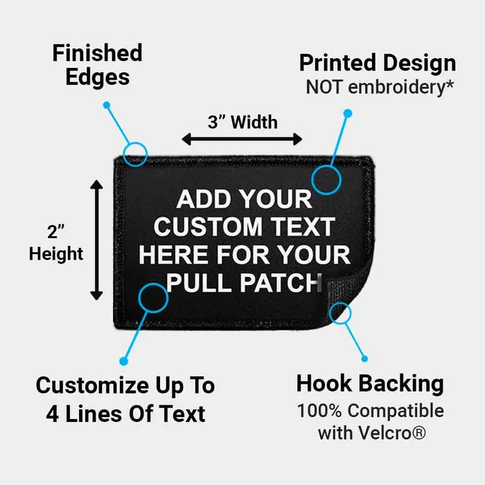 Pull Patch Custom 4 linjer patch sort med tekst