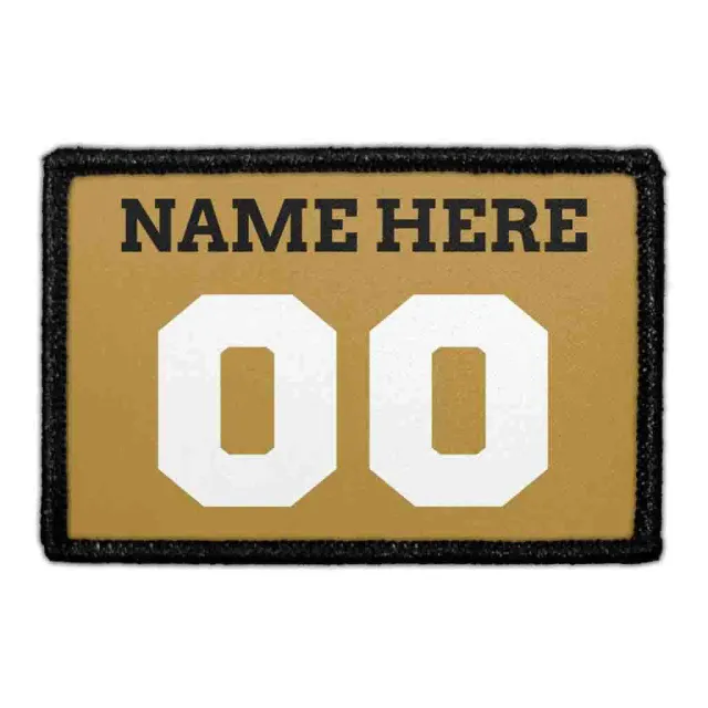 Pull Patch Jersey Gold Black White patch 76x51 mm