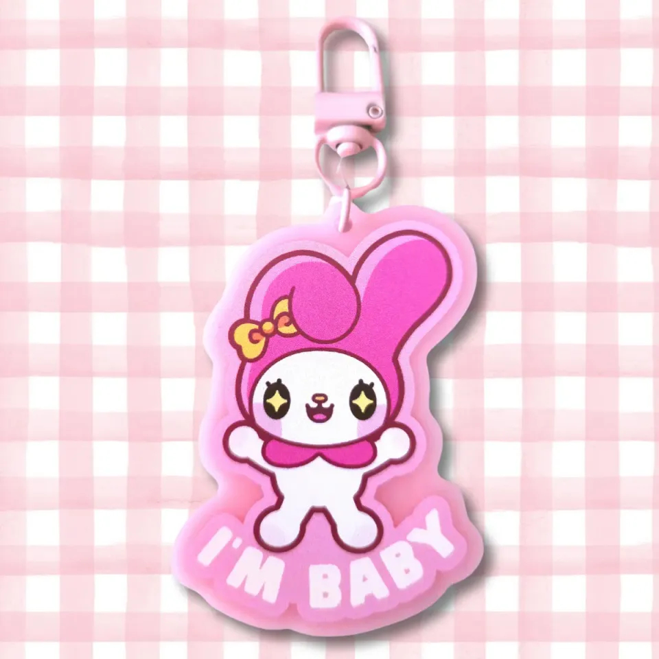 Appleminte My Melody nøglering 2,5" rosa akryl