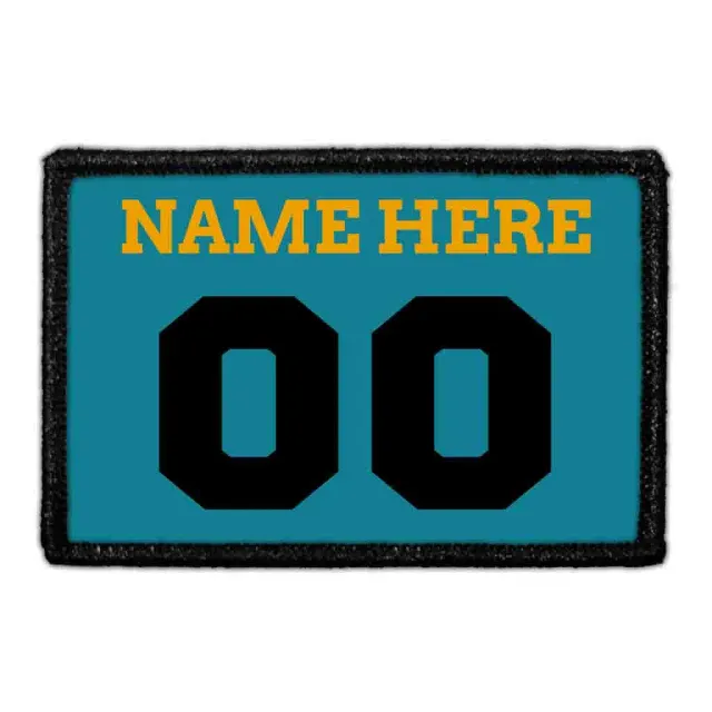 Pull Patch Jersey Teal Gold Black patch 3x2 med egen tekst