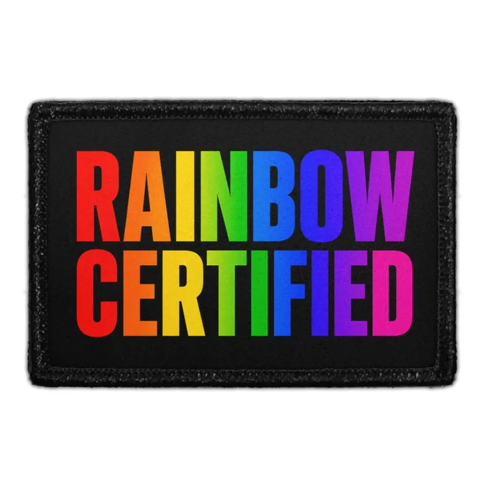 Pull Patch Rainbow Certified mærke 76x51 mm pride