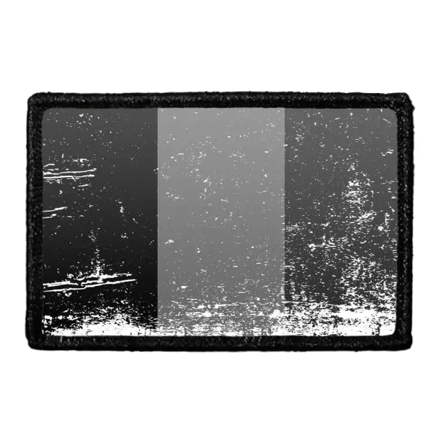 Pull Patch Belgium Flag sort hvid distressed patch