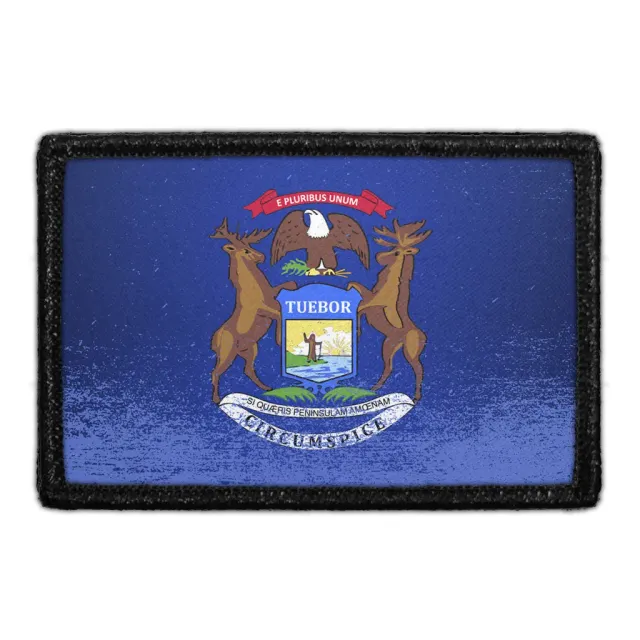 Pull Patch Michigan State Flag patch farve distressed