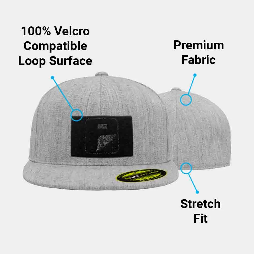 Pull Patch Premium Flat Bill Flexfit kasket heather grey stræk