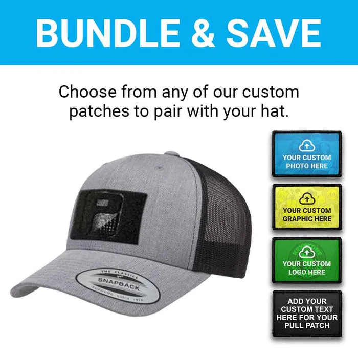 Pull Patch Custom Graphic trucker kasket grå sort bundle