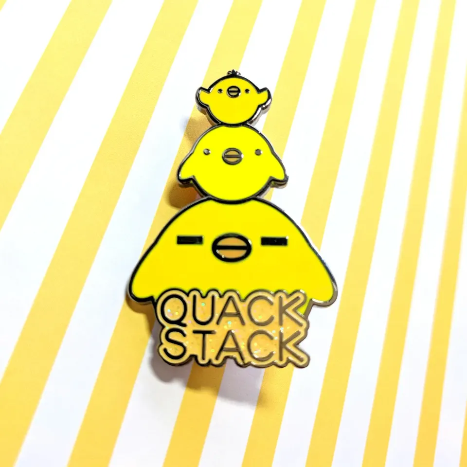 Appleminte Quack Stack emaljepin sort nikkel 44 mm