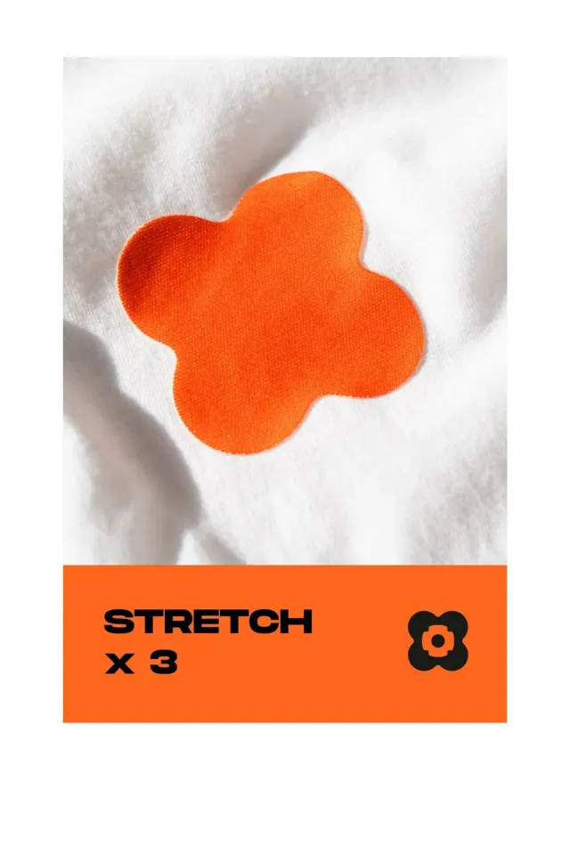 FabPatch Stretch Orange flowers lapper 3-pak stræk