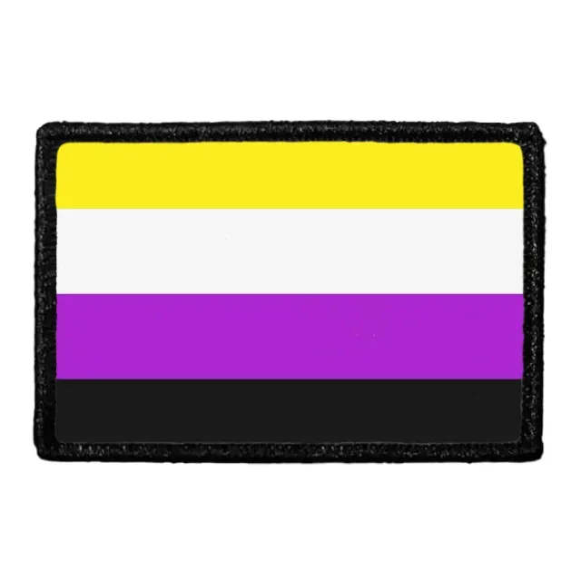 Pull Patch Nonbinary Pride Flag patch med velcro 7,6x5 cm