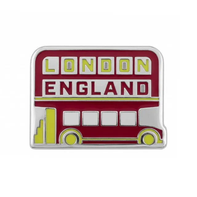 Vagabond Heart London pin hård emalje busmotiv
