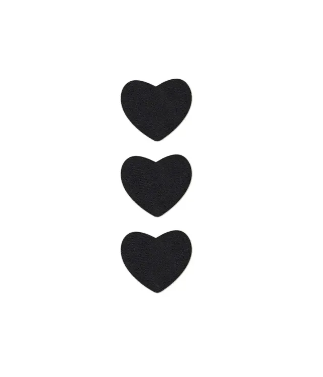 FabPatch Stretch Black Mini Hearts lapper 3 stk sorte